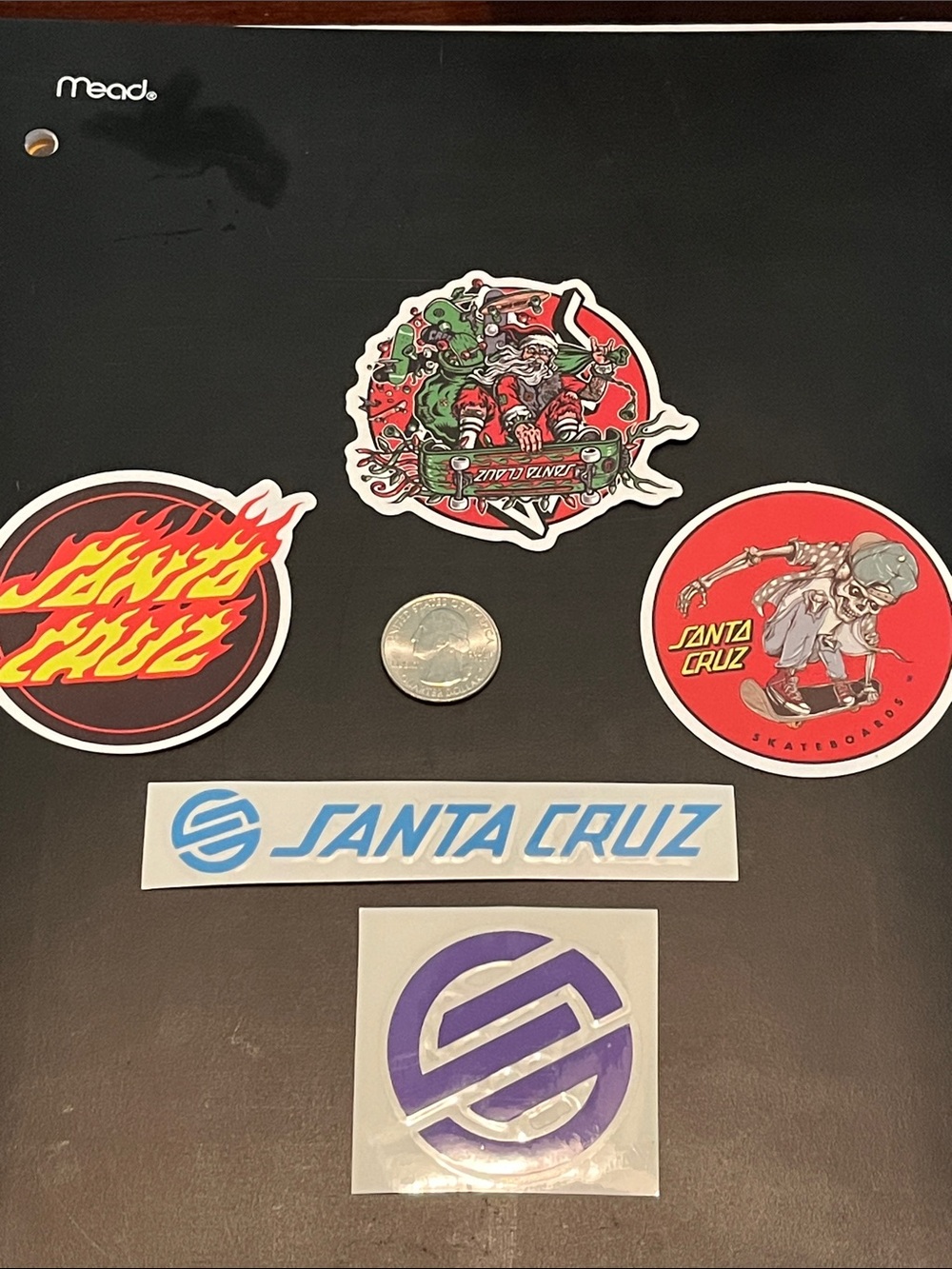 Santa Cruz Sticker Pack - Red, Blue, Purple, Green Accents vinyl die cuts #2